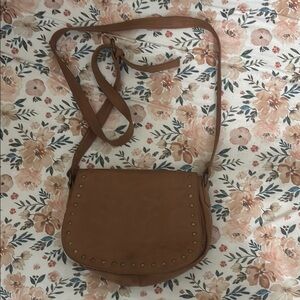 Brown Studded Crossbody Bag